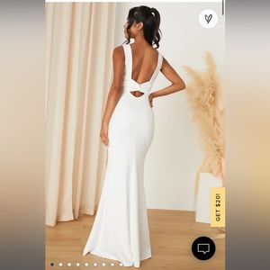 Ivory knotted mermaid maxi dress